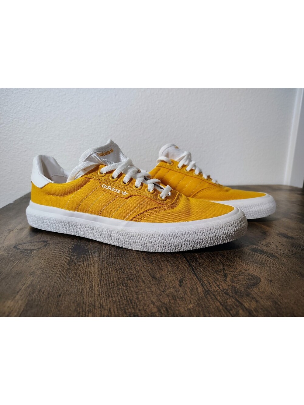 Adidas 3MC Active Gold Yellow Canvas Low Top Skateboarding Shoes M sz 7 W sz 8.5